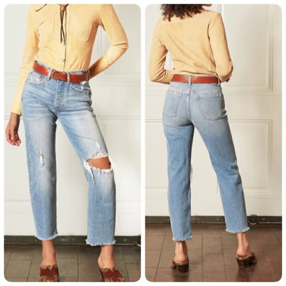 Boyish The BILLY High Waisted Rigid Skinny Jean Sz 26 in WILD TIMES Buttons Fly